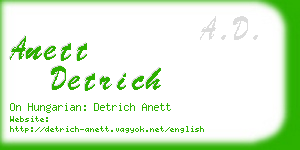 anett detrich business card